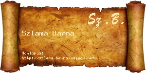 Szlama Barna névjegykártya
